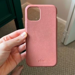 terracotta colored biodegradable Pela phone case for iPhone 11 Pro